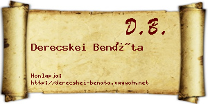 Derecskei Benáta névjegykártya